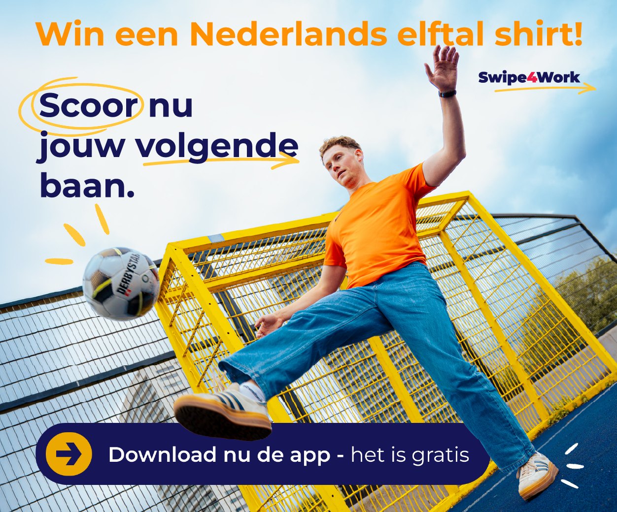 Swipe4Work: win een Nederlands elftal shirt en download de app